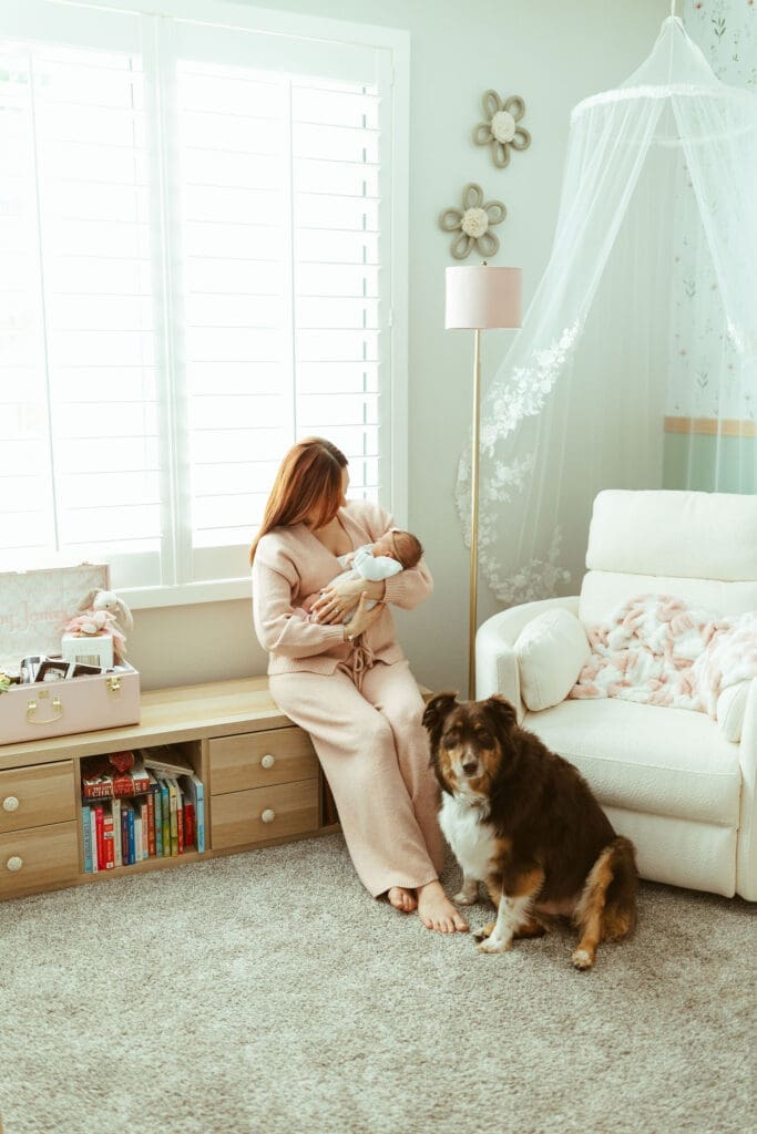 Paradise Valley newborn session featuring emotional family connection and cozy newborn cuddles in bright airy home