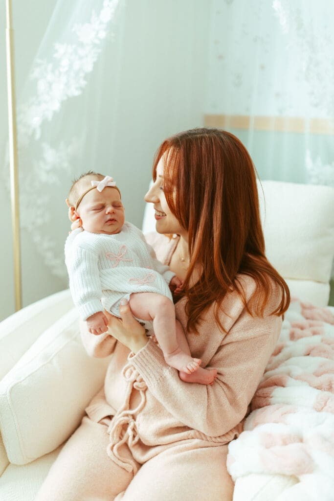 Lifestyle newborn photographer serving Paradise Valley and Scottsdale families with soft neutral newborn photography and candid moments