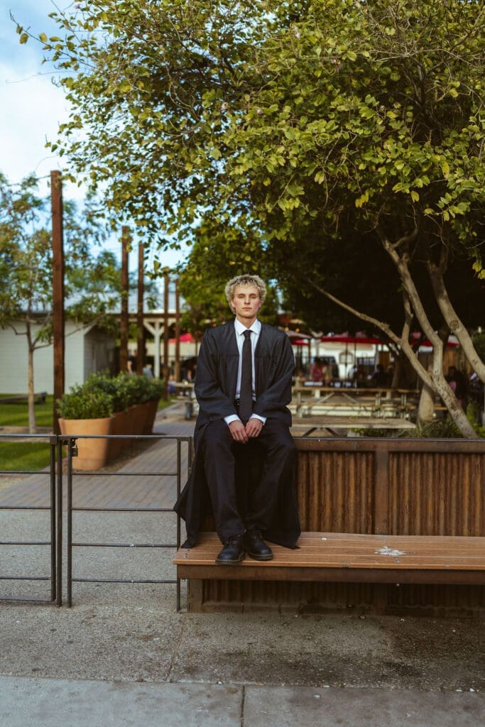 Senior boy pictures in Gilbert Arizona with relaxed streetwear inspired style
