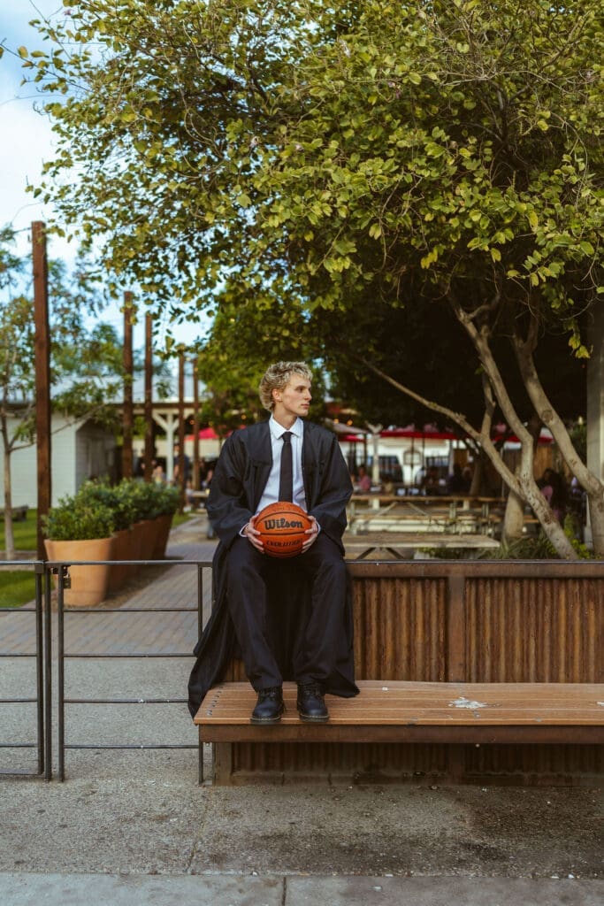 Editorial senior photography session in Downtown Gilbert Arizona for high school graduate