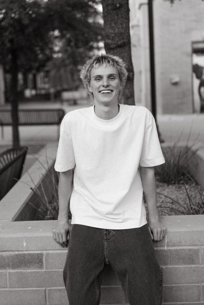 Modern Downtown Gilbert senior pictures for high school boys in Arizona