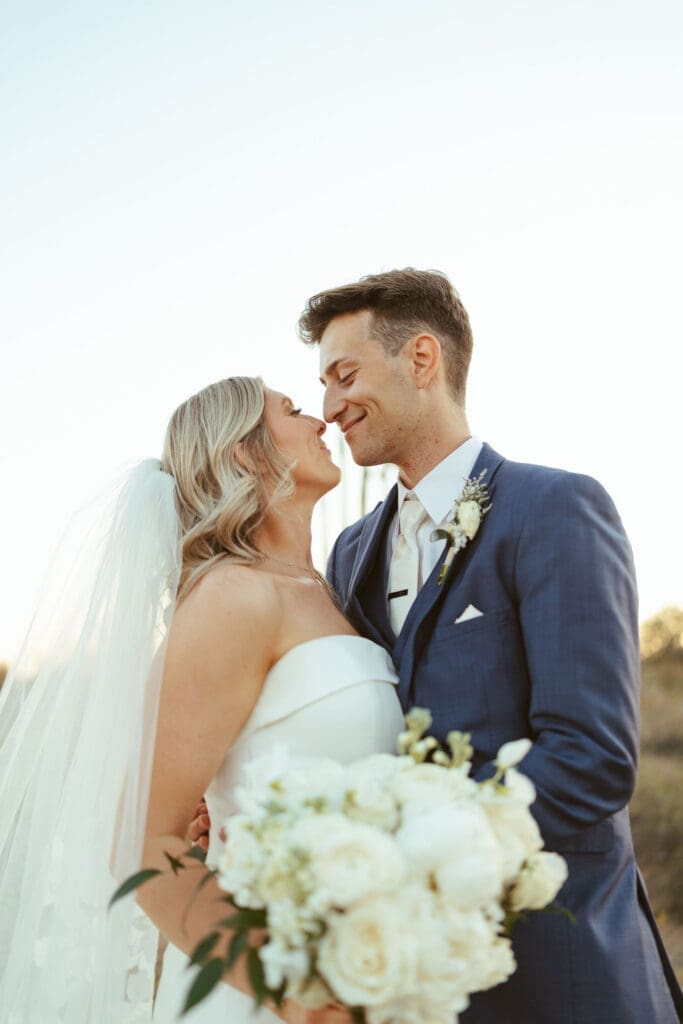 Arizona desert wedding photography featuring bride and groom at The Paseo