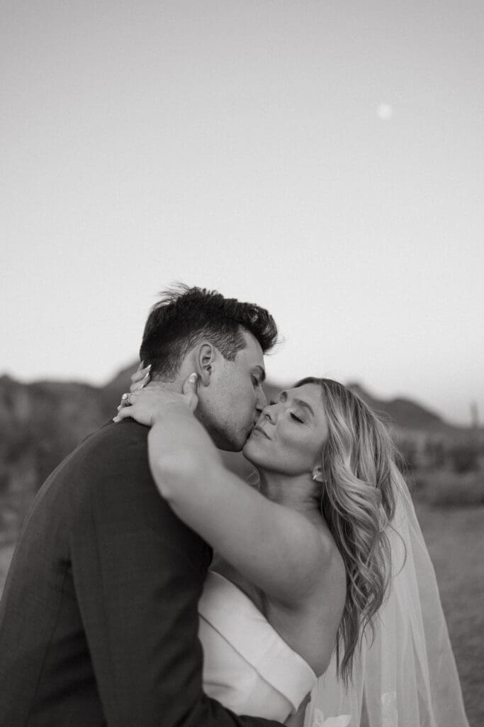Luxury Arizona wedding portraits with bride and groom at The Paseo venue