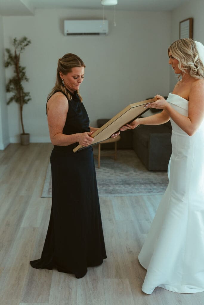 Soft and romantic bridal getting ready photos before desert wedding ceremony