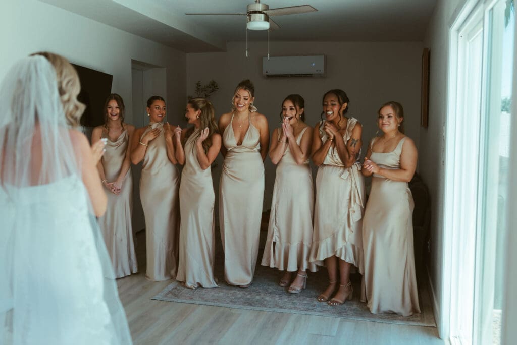 Timeless getting ready wedding photography with bride and bridal party