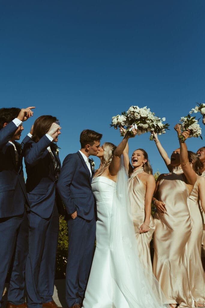 Elegant family wedding photos outdoors at The Paseo in Apache Junction Arizona