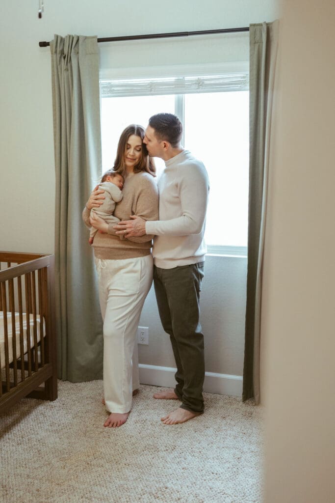 Bright and airy Scottsdale newborn photography session featuring newborn baby portraits and family connection in luxury Arizona home