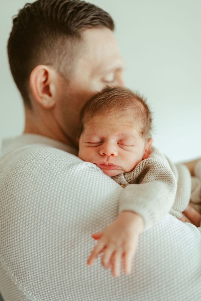 Organic newborn photography in Scottsdale Arizona with soft natural light and timeless neutral styling photographed by Scottsdale lifestyle newborn photographer