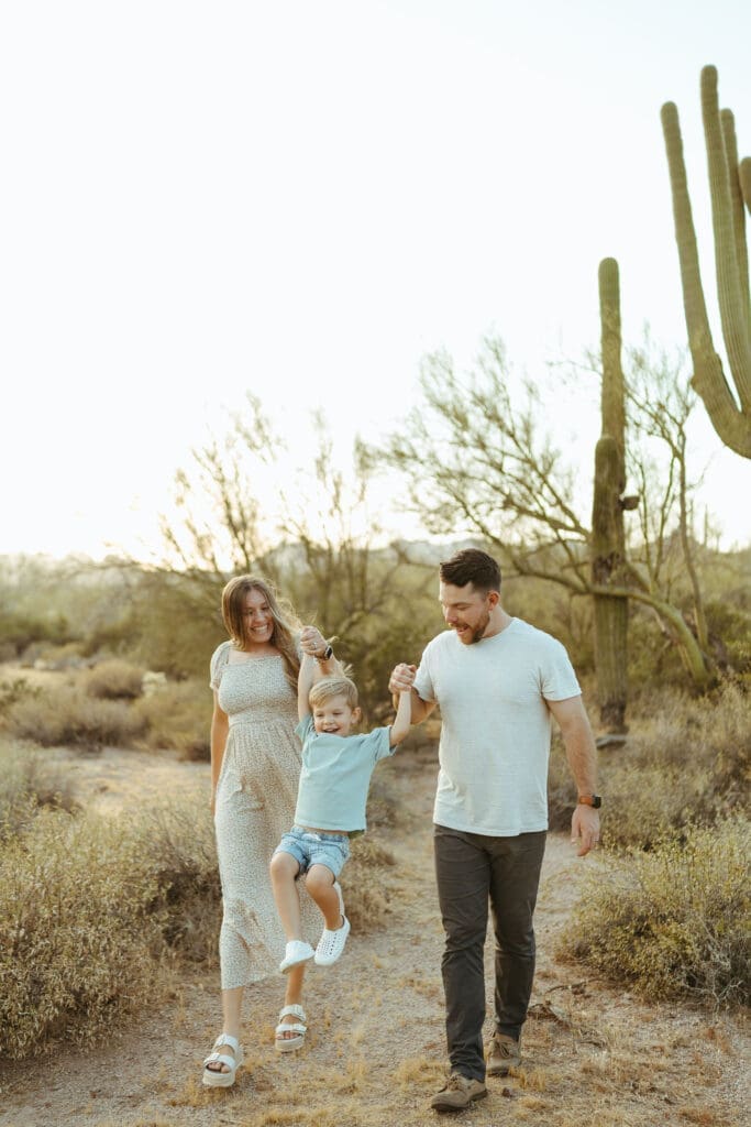 Lifestyle family photography session in the Superstition Mountains near Phoenix Arizona